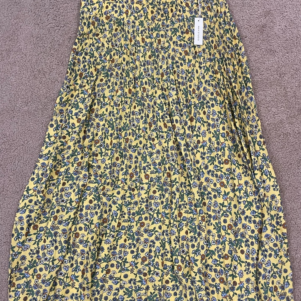 Max Studio Yellow and Blue Floral Maxi Skirt - Picture 2 of 4
